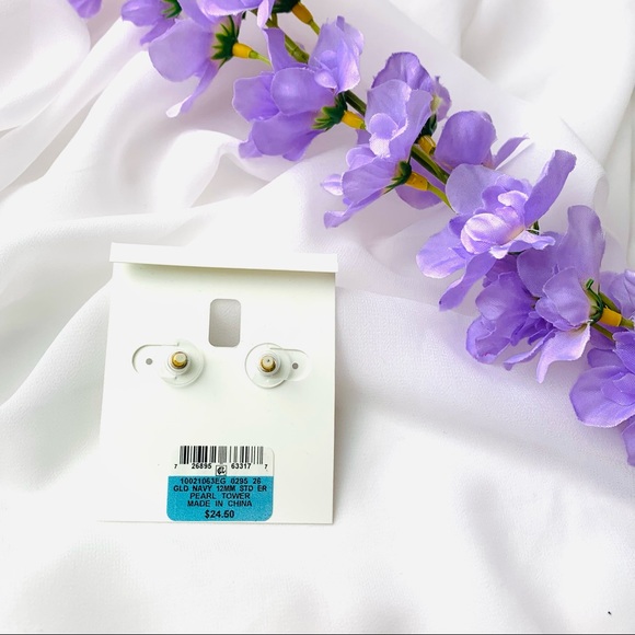🌹Charter Club GLD NAVY 12MM STD ER Pearl tower stud Earring Jewellery fo… - Picture 4 of 7